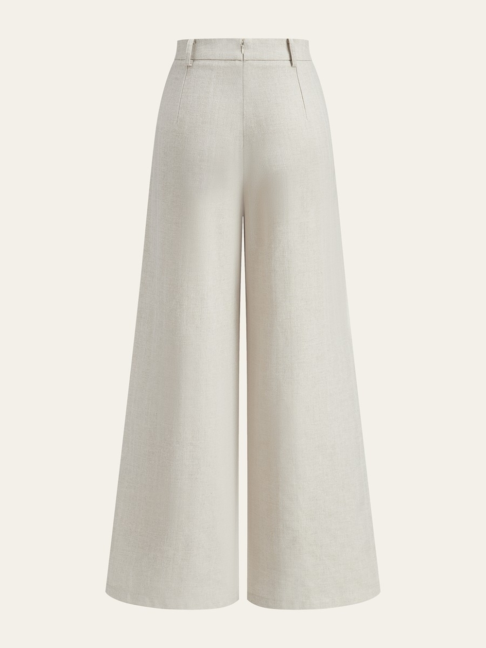 Commense Cream Wide-Leg Trousers with Draped Wrap Top Set - Picture 5 of 12